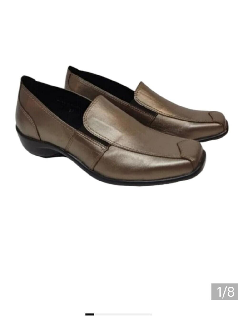 1803 Women's Brown Bronze Metallic Slip-On Shoes Loafers Size 37 (6.5)